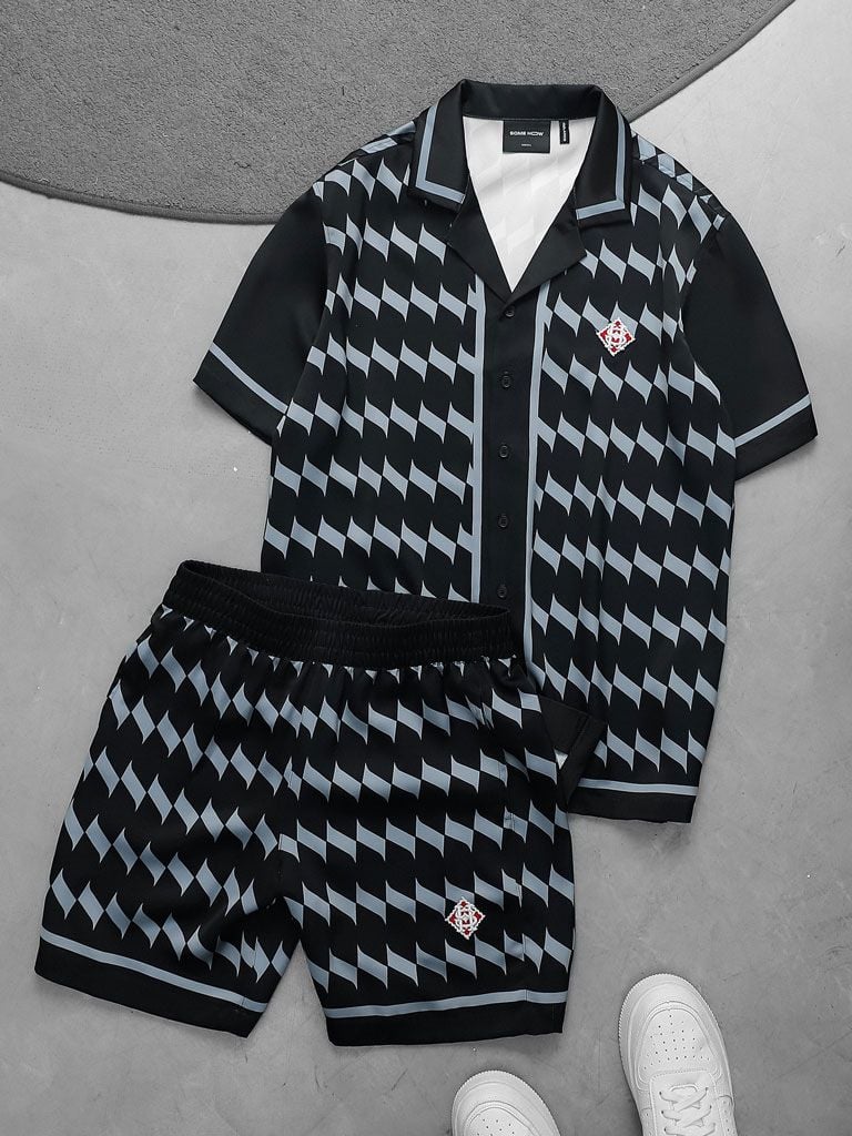 Set Shirt Short Dominos Black