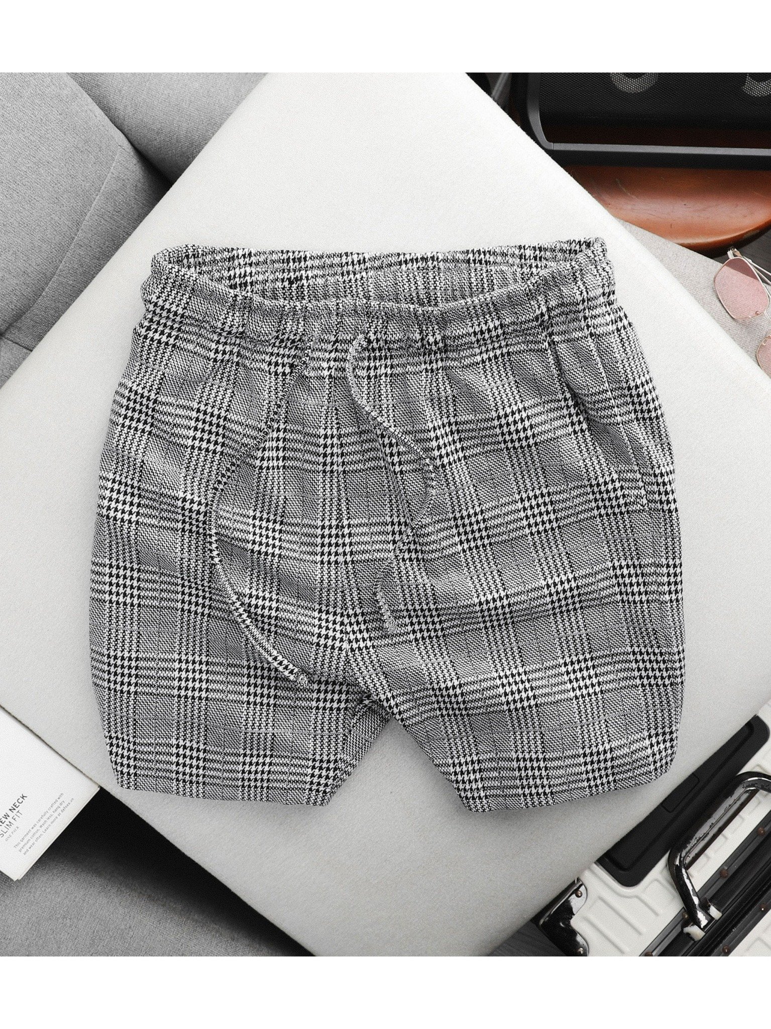 Set Polo Short Black Gray Check