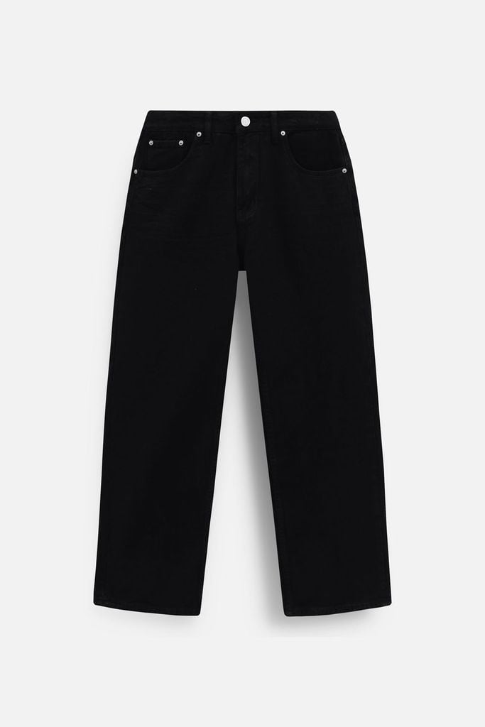  Quần Jean Straight Dập 3D Whiskers Smoke Black 