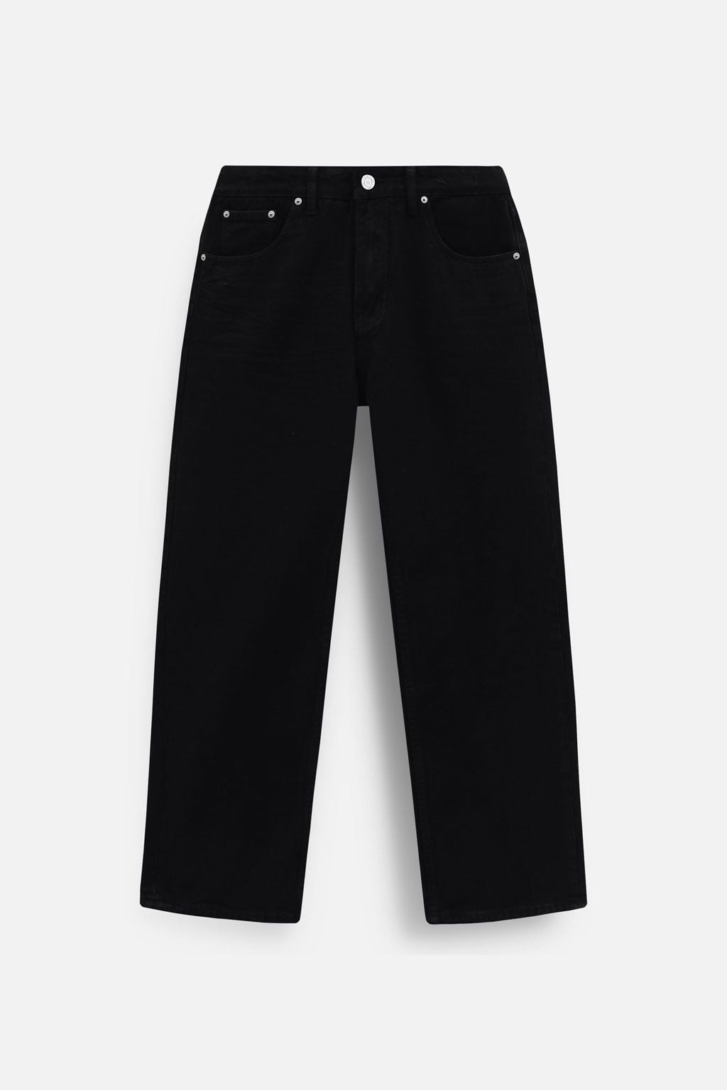 Quần Jean Straight Dập 3D Whiskers Smoke Black