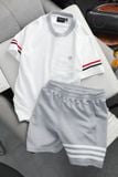 Set White T-shirt Bluered Short