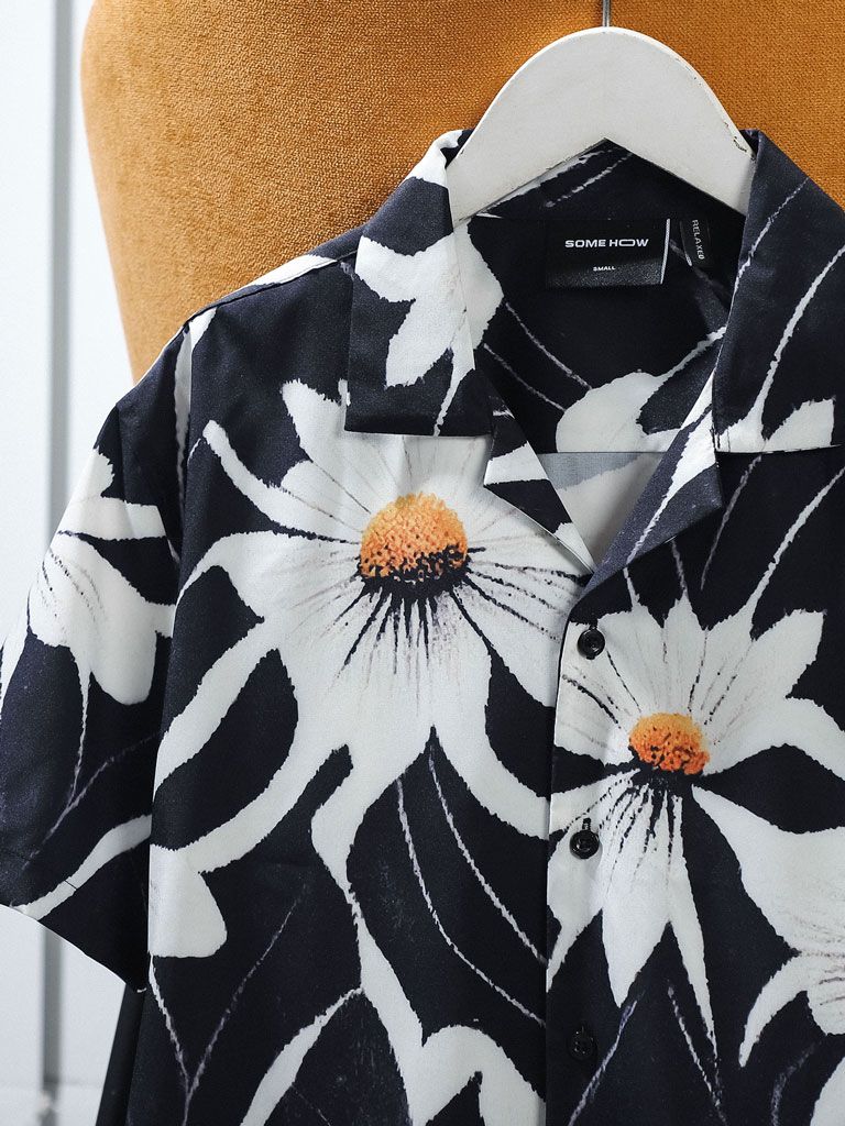 Áo Sơ Mi Cuban Black Flower