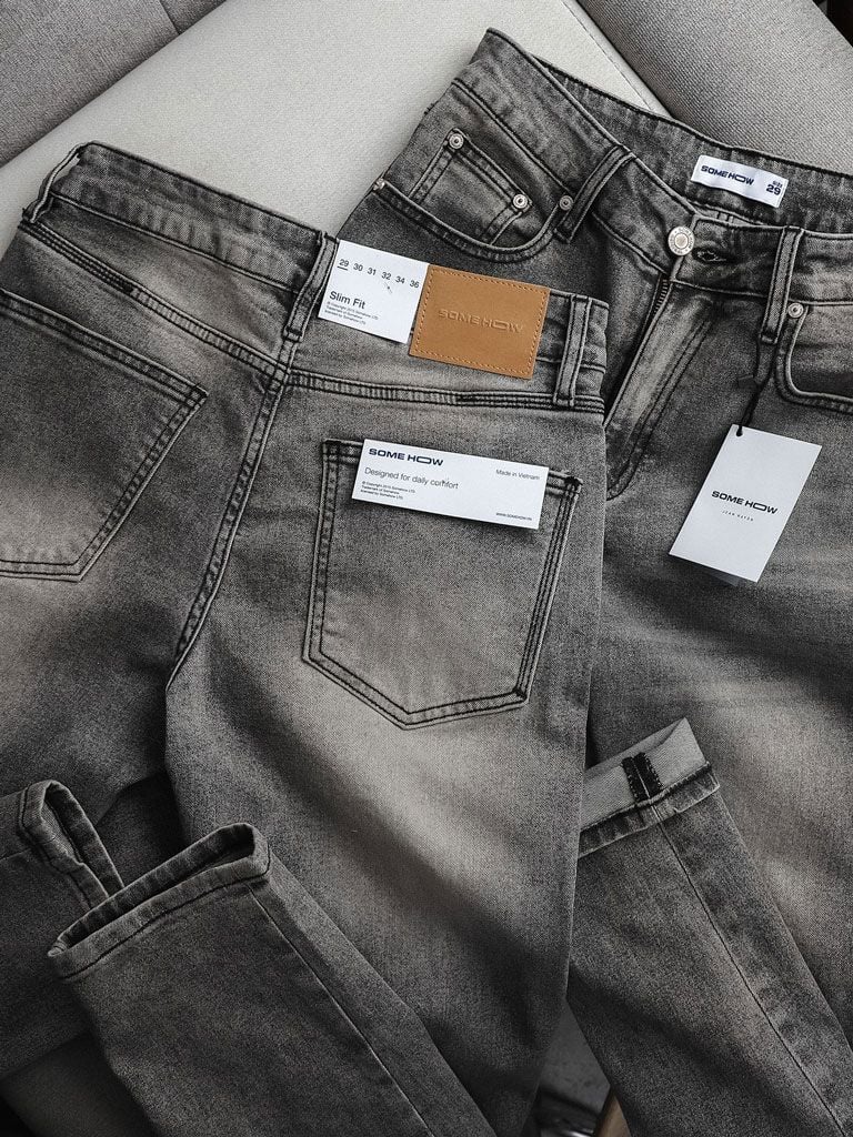 Quần Jean Slim Smoke Gray