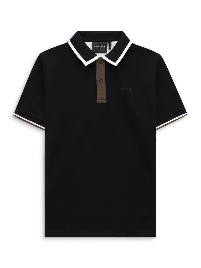 Áo Polo Brown Side Land Black