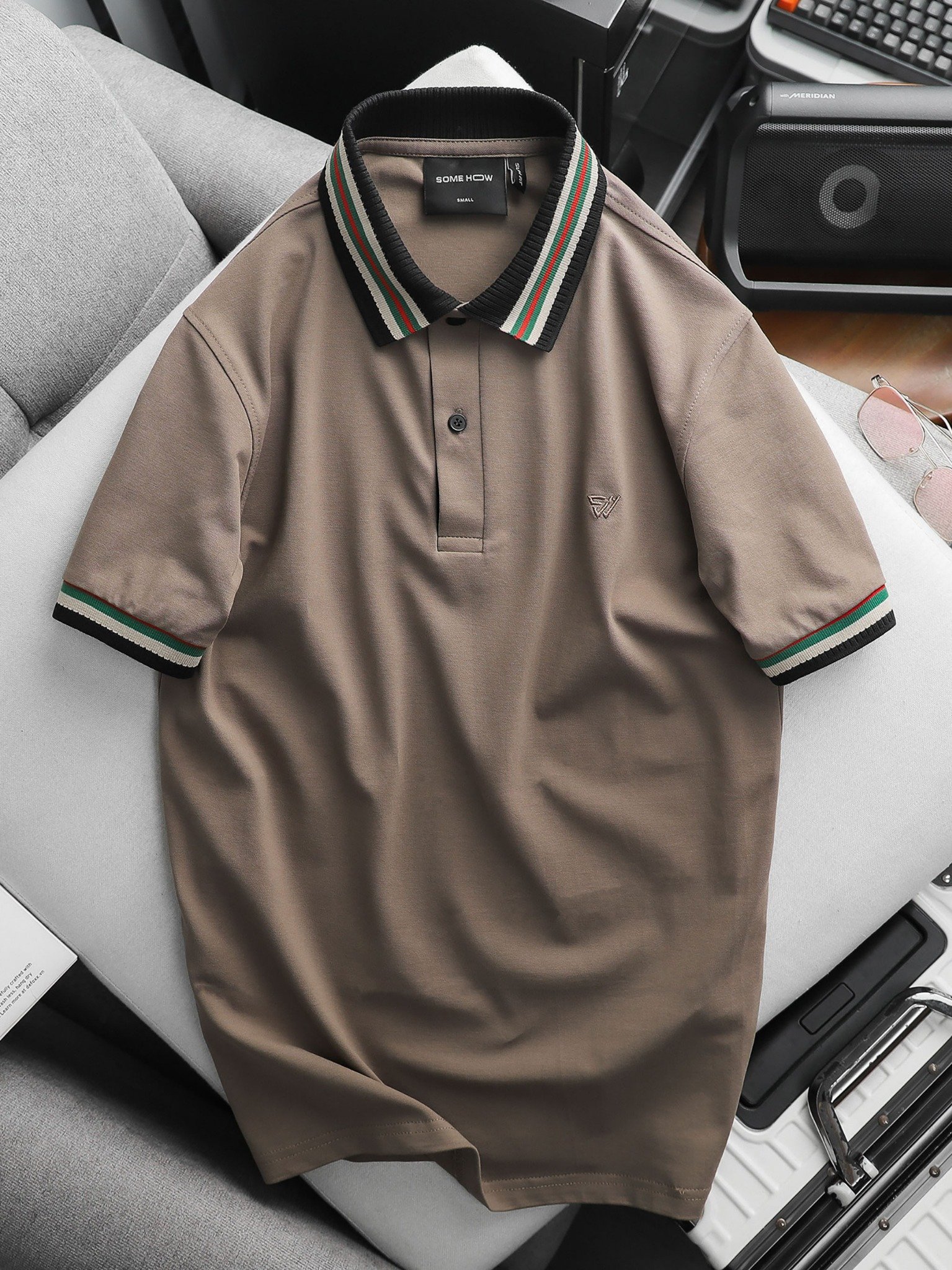 Áo Polo Collarmix Taupe