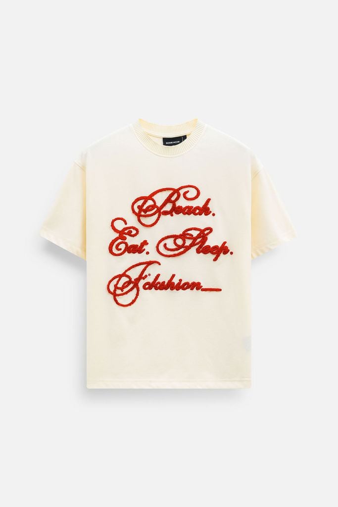  Áo Thun Boxy Cool Fab Thêu Xù Beach 