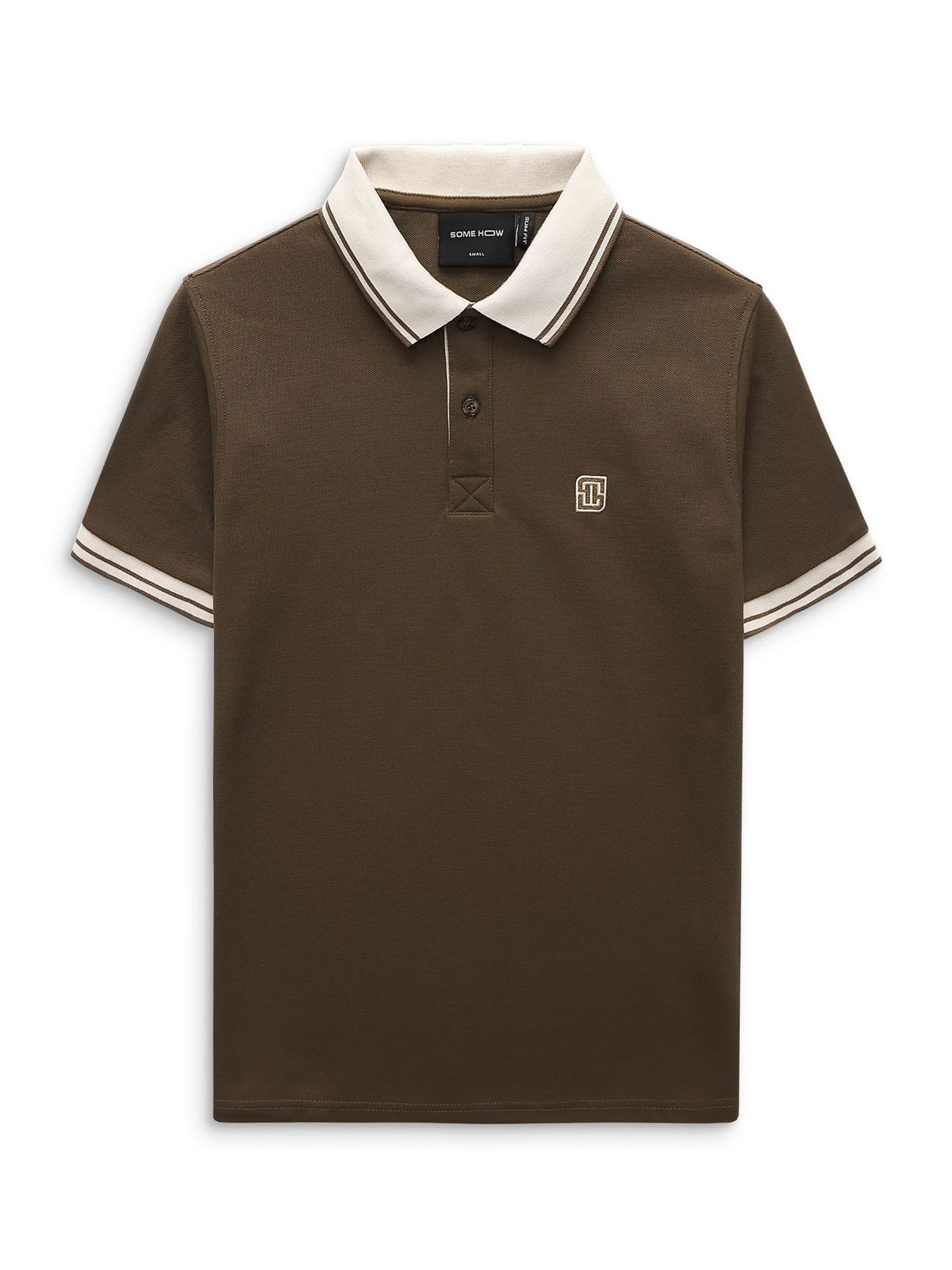 white and brown polo