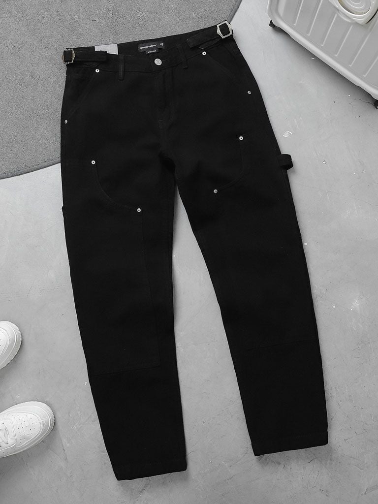 Quần Jean Straight Frontab Black Cream Camplife