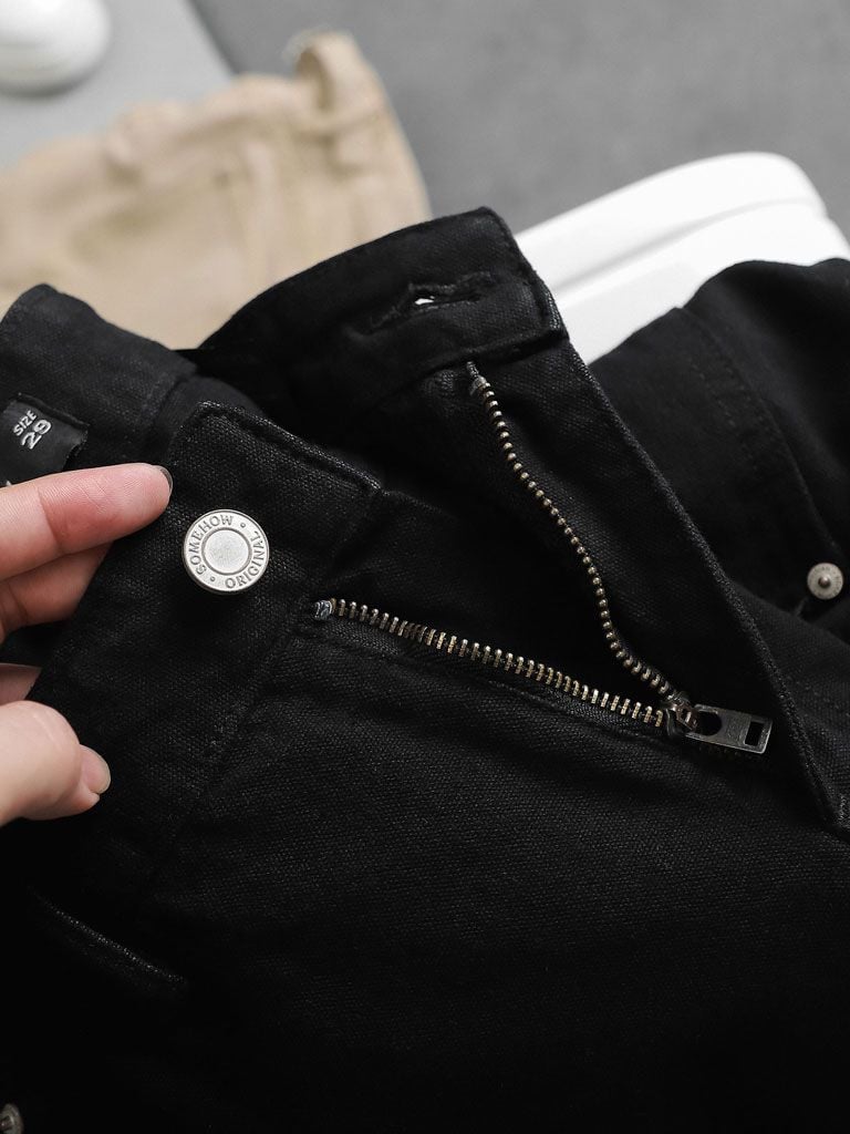 Quần Jean Straight Frontab Black Cream Camplife