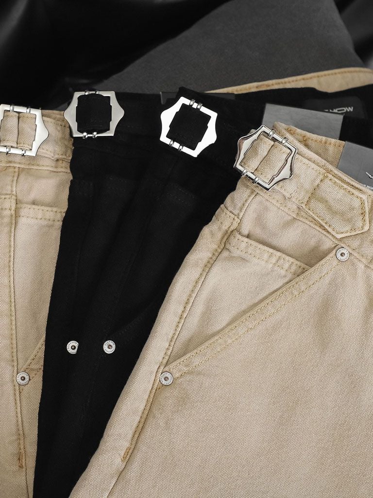 Quần Jean Straight Frontab Black Cream Camplife