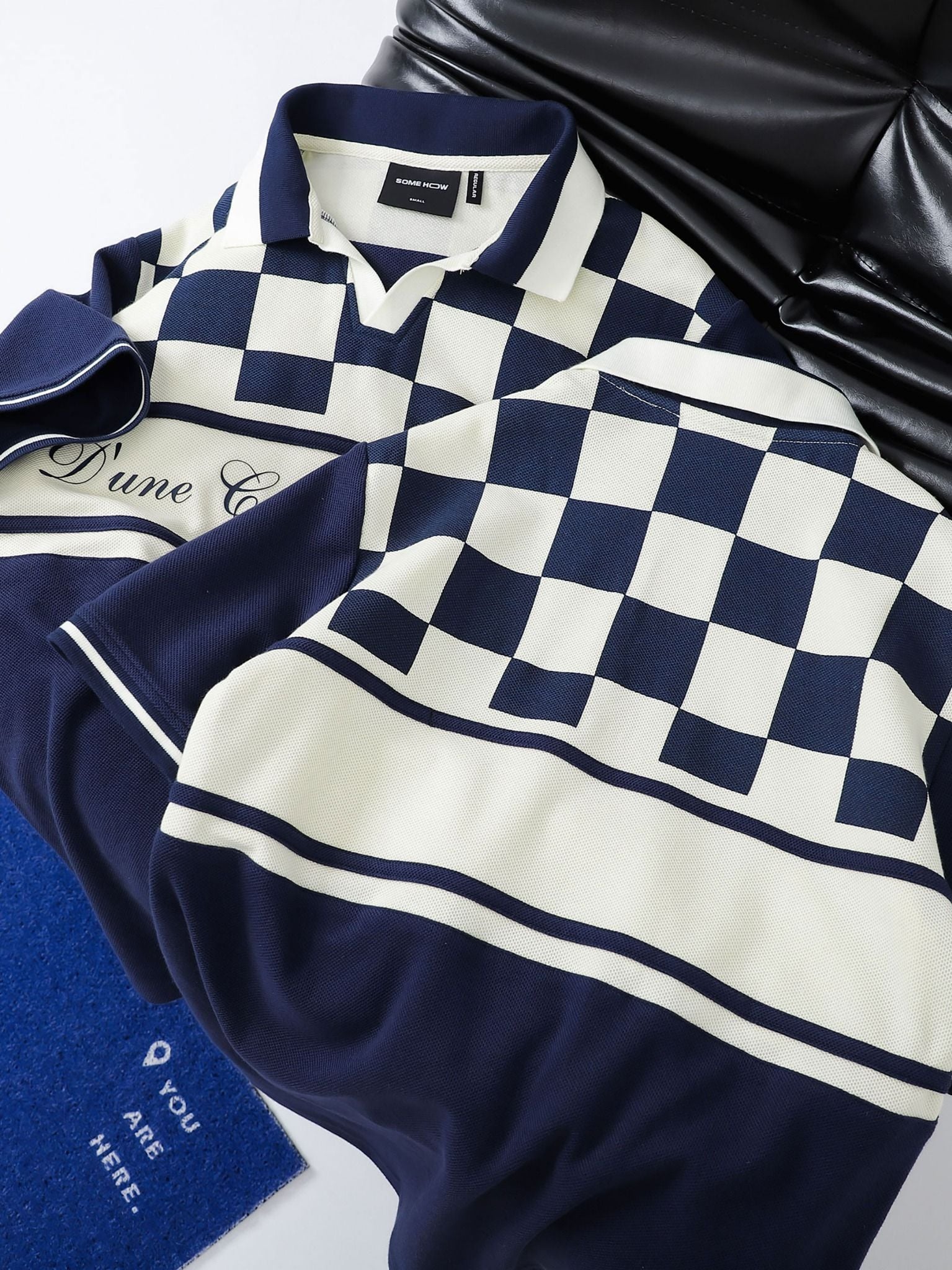 Áo Polo Blue Vani Checked Top 90s