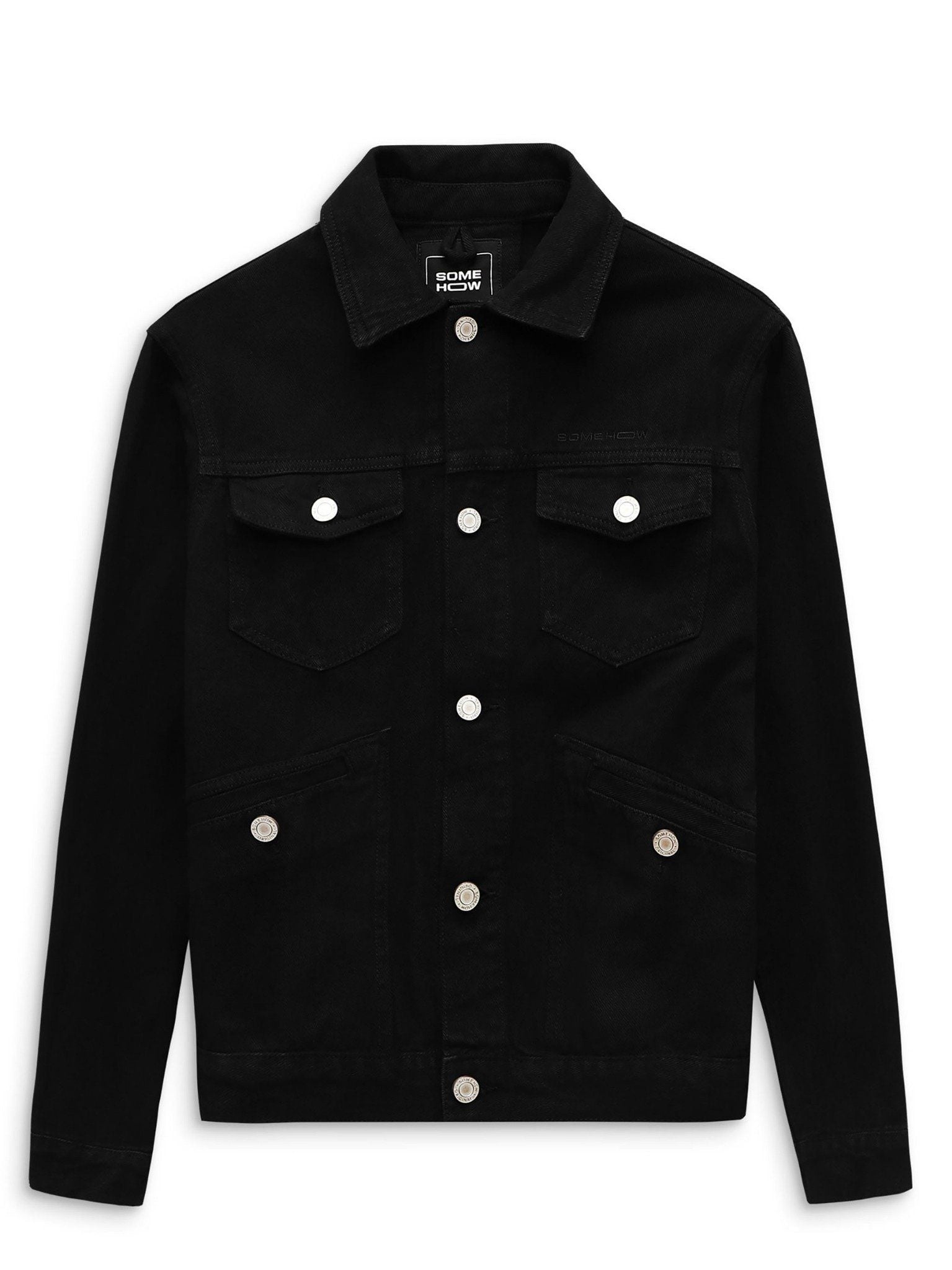  Áo Khoác Denim Trucker Black Brown 