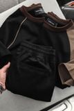 Set T-shirt Short Black Brown Sleeve