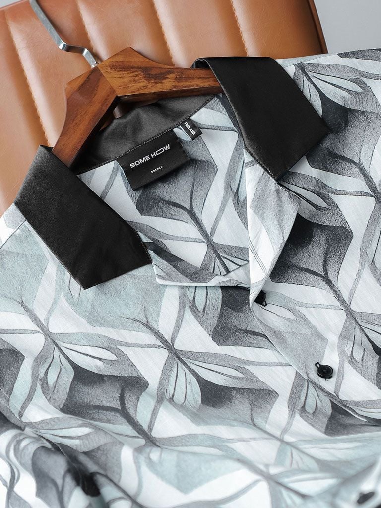 Áo Sơ Mi Cuban Diamond Effect Tropical