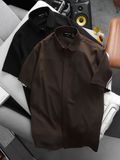 Áo Sơ Mi Back Thickline Black Brown BTW