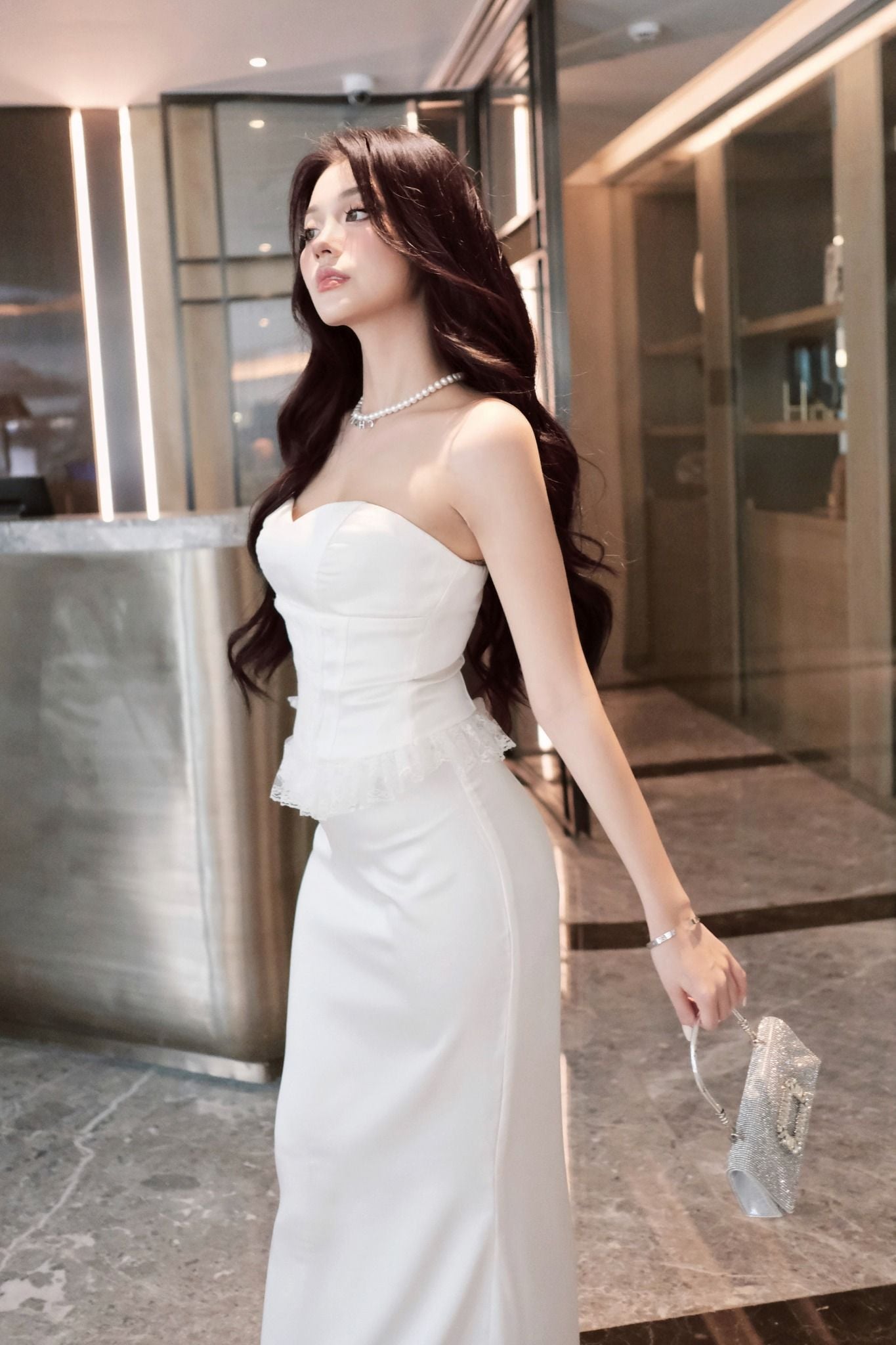 Set Tube Top With Long Thin Skirt