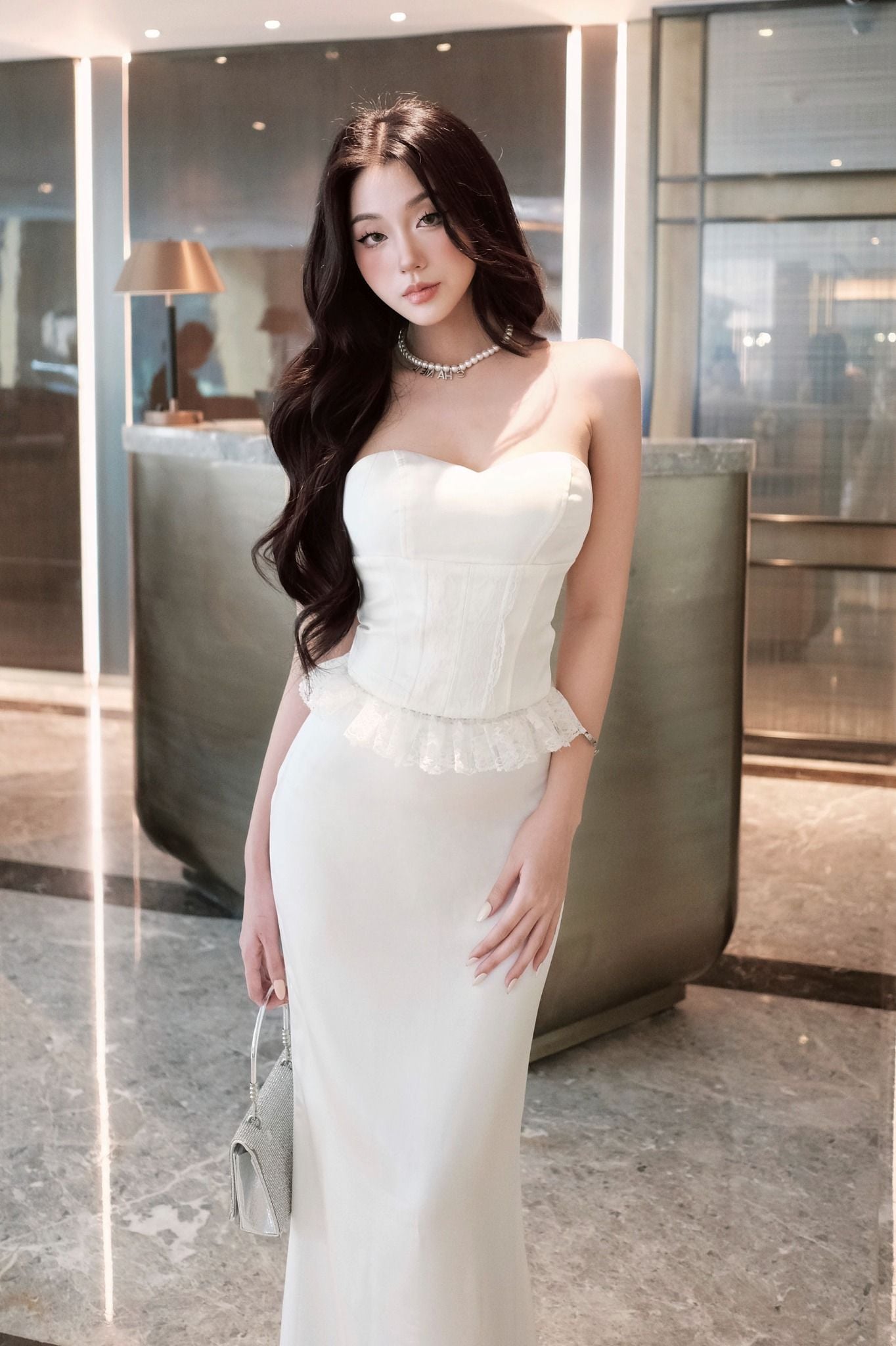 Set Tube Top With Long Thin Skirt