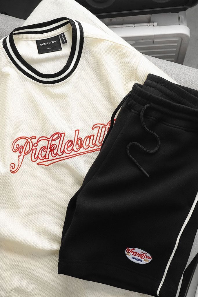 Set T-shirt Beige Short Pickleball