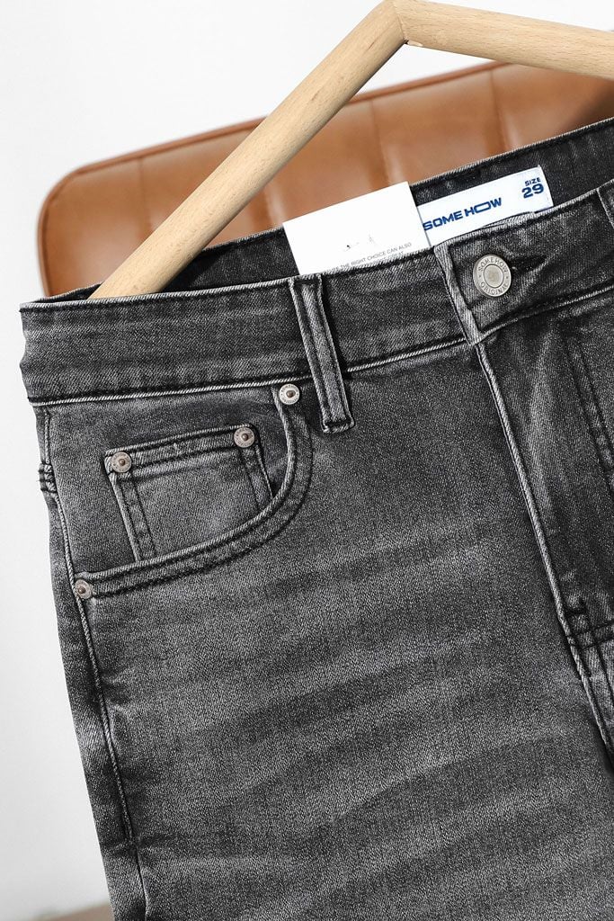 Quần Jean Rayon Slim Faded Black Gray