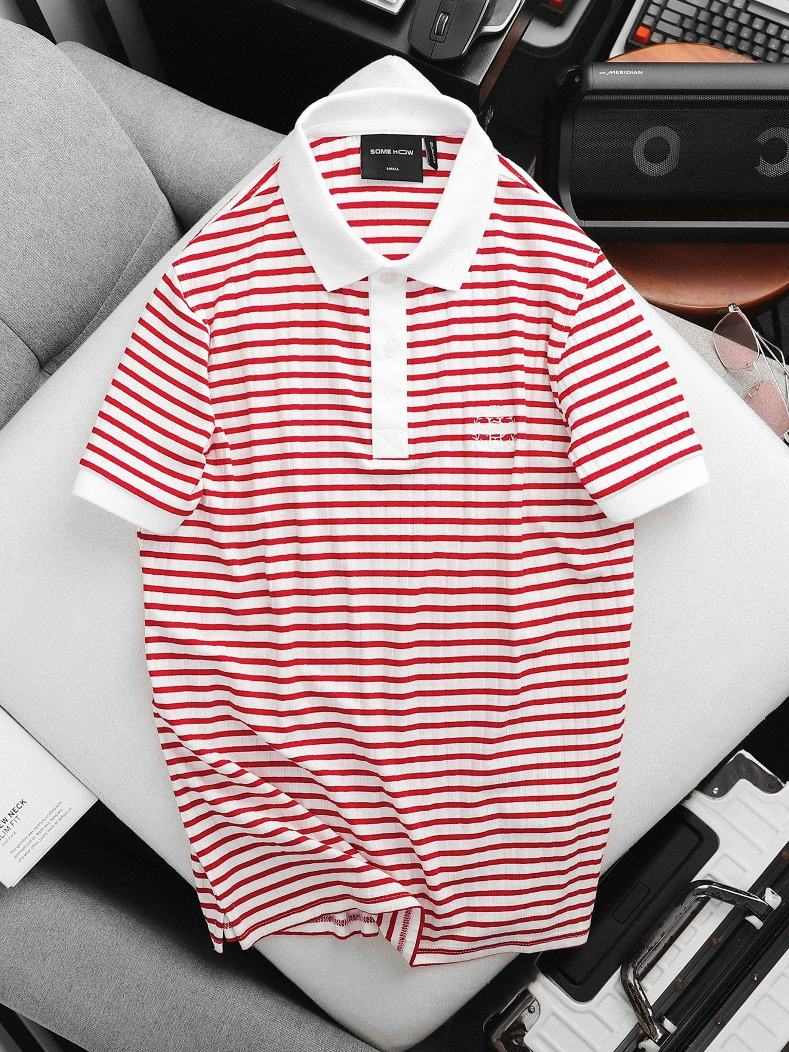 Áo Polo Red Horizontal Stripes