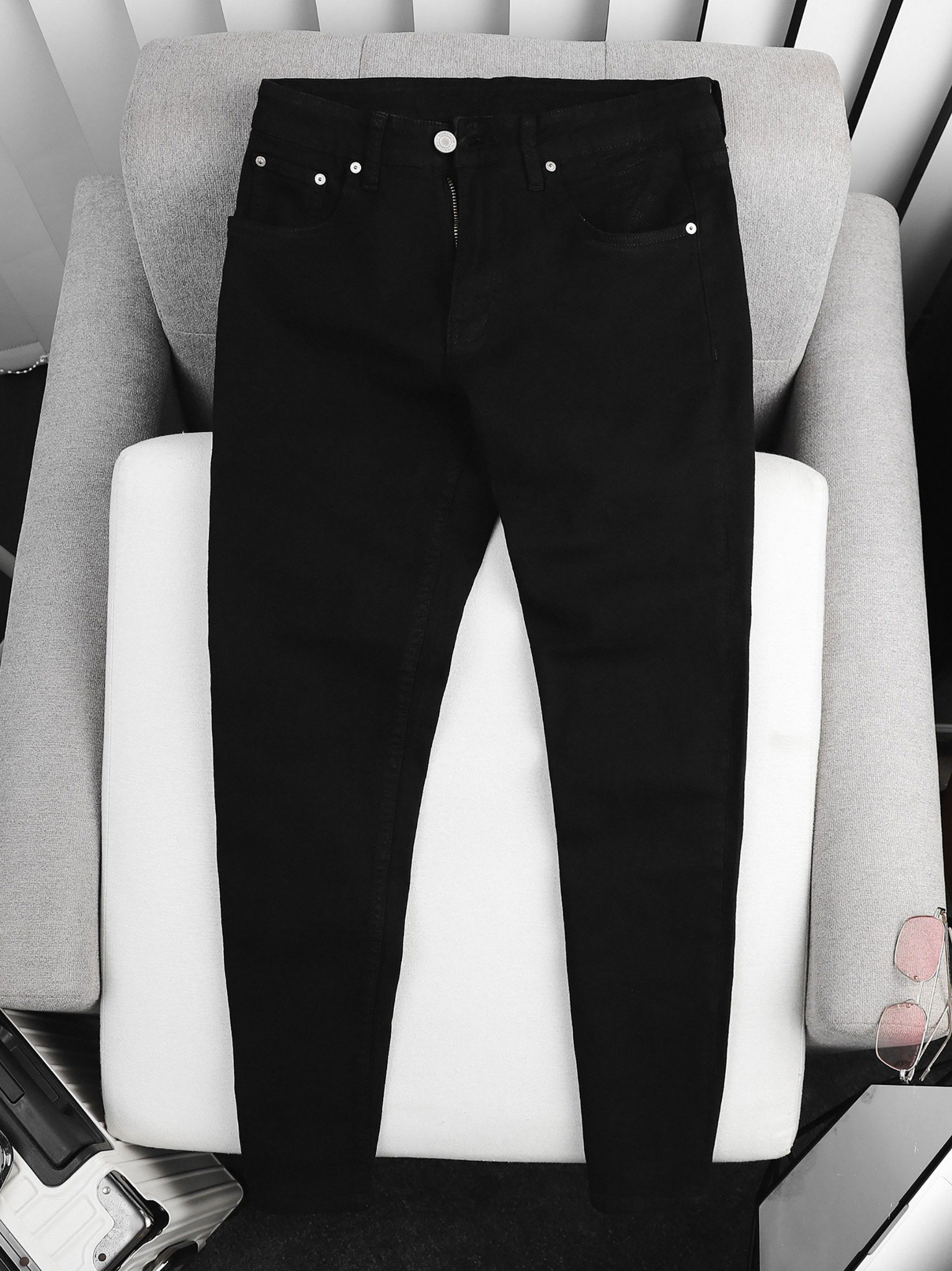 Quần Jean Skinny Lettering Black