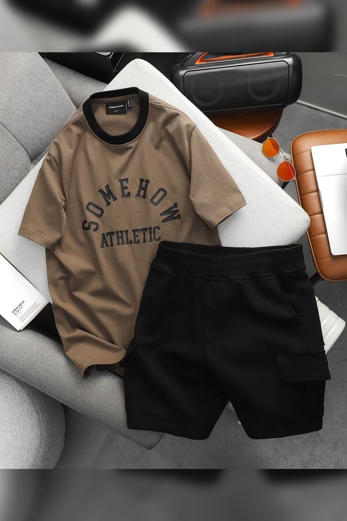 Set T-shirt Short Athletic Black Cafe