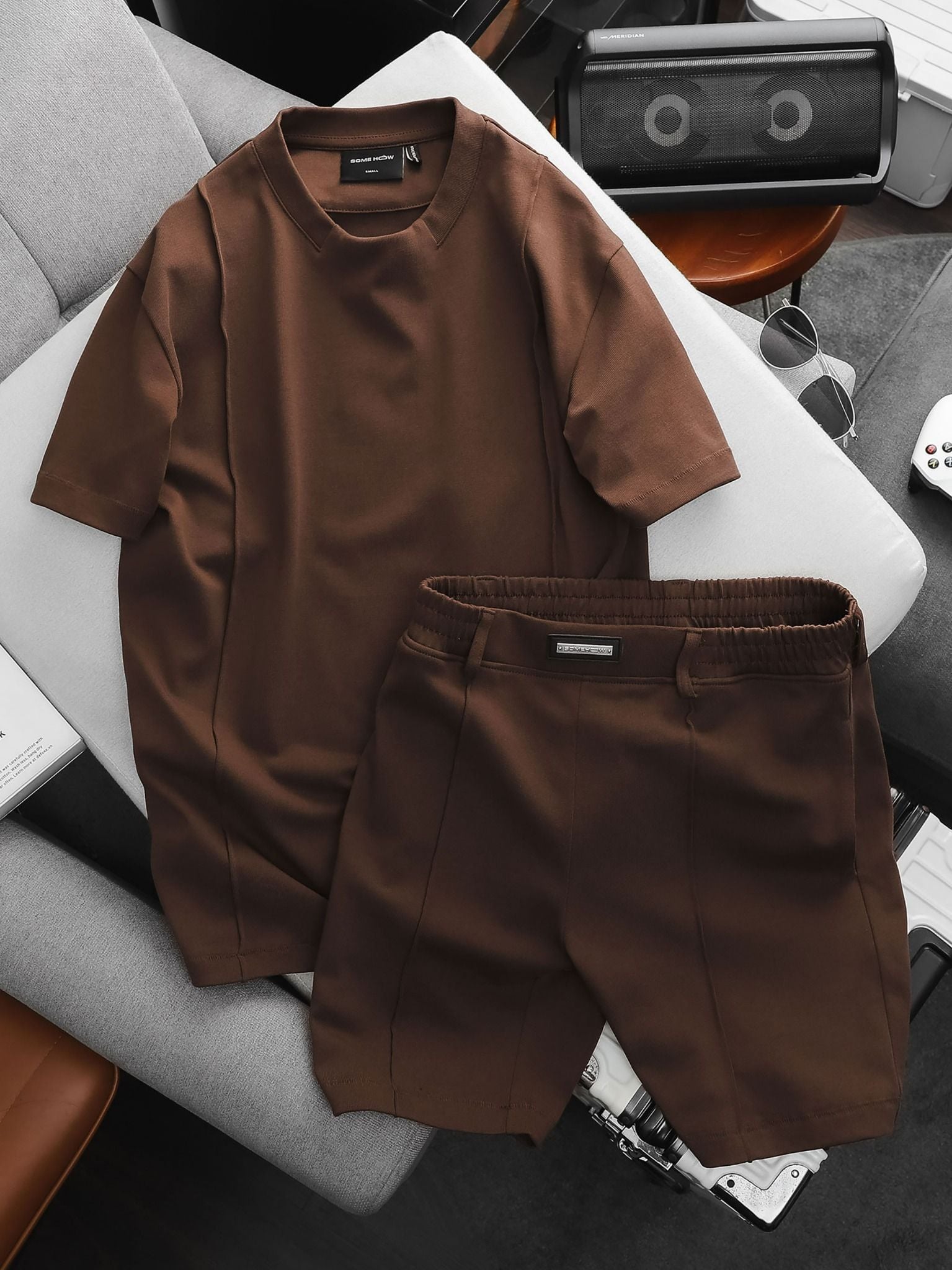 Set Premium Brown T-shirt Pant Options 360GSM