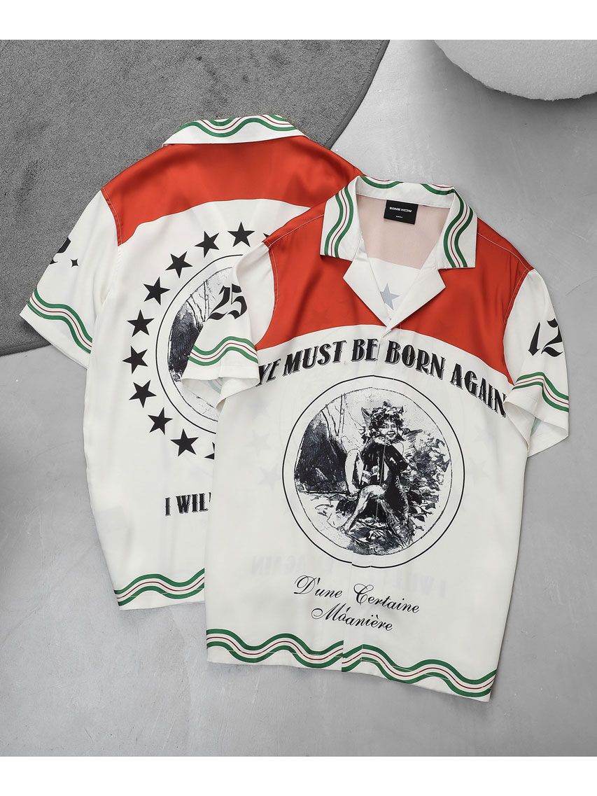 Áo Sơ Mi Cuban Red Shoulder Reborn Stars