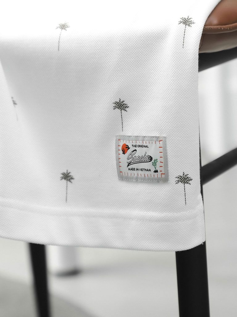 Áo Polo Miniprint White Tropical
