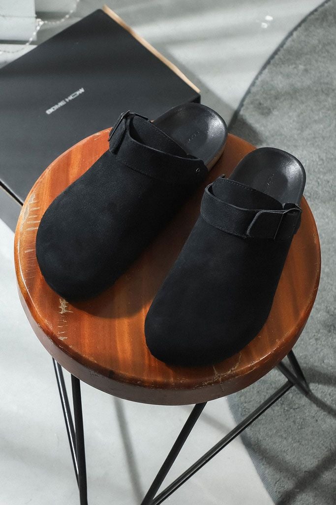 Dép Suede Clogs Mules Ankle Strap