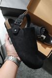 Dép Suede Clogs Mules Ankle Strap