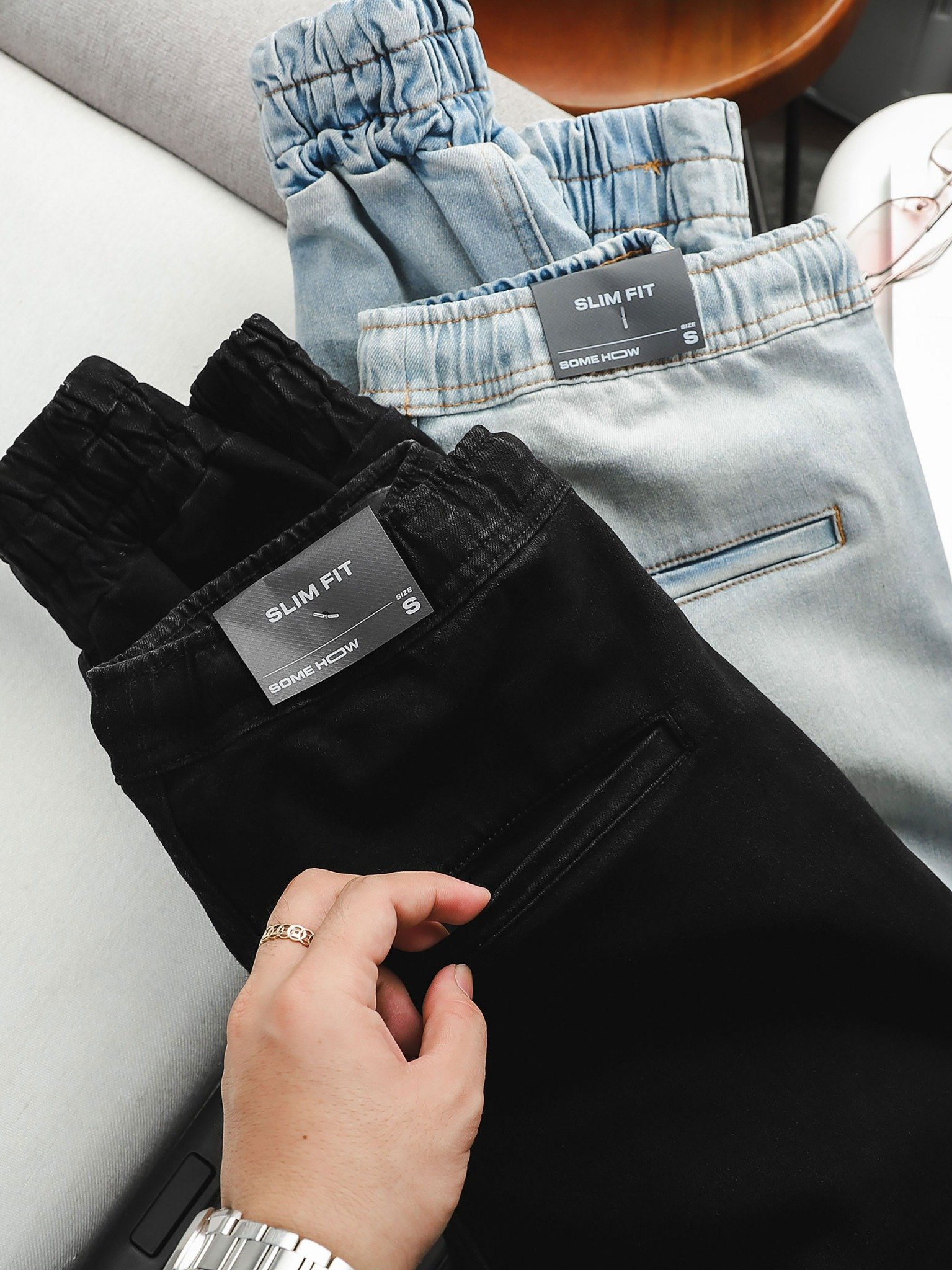 Jogger Denim Angle Side Zipper