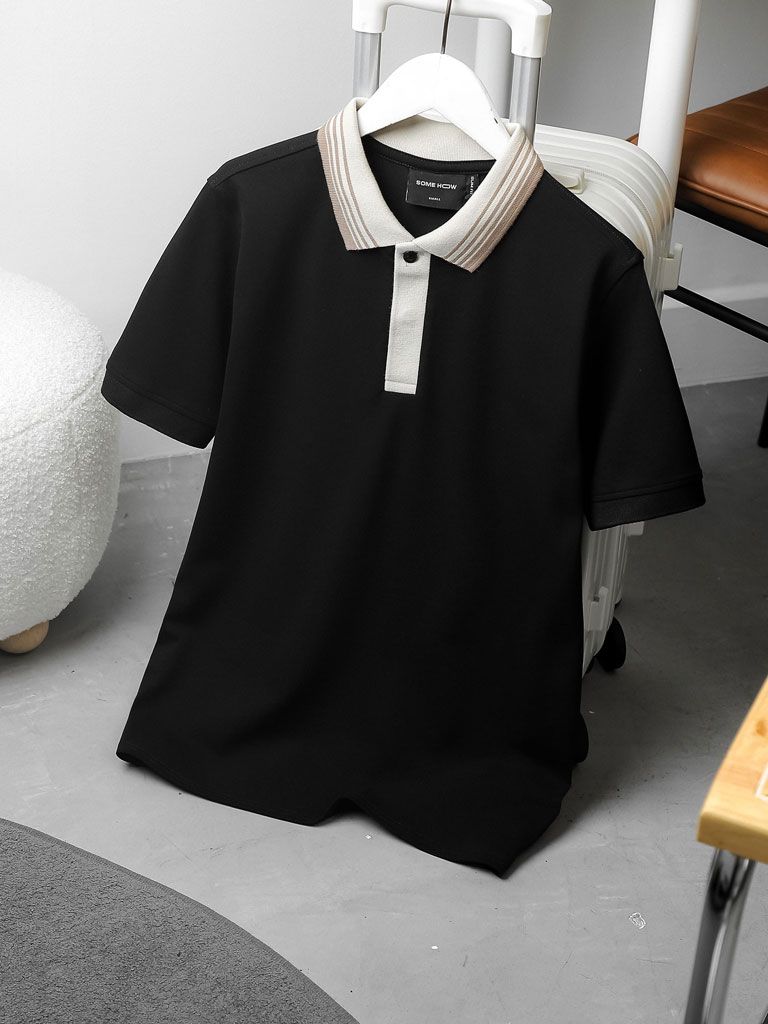 Áo Polo Hidden Beige Collarline