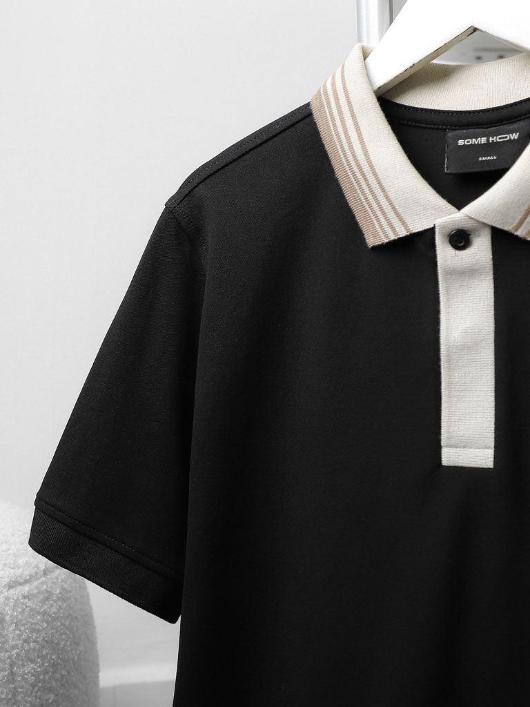 Áo Polo Hidden Beige Collarline