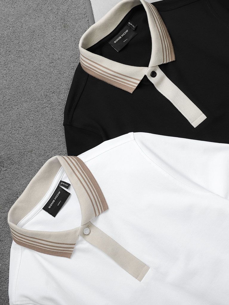 Áo Polo Hidden Beige Collarline