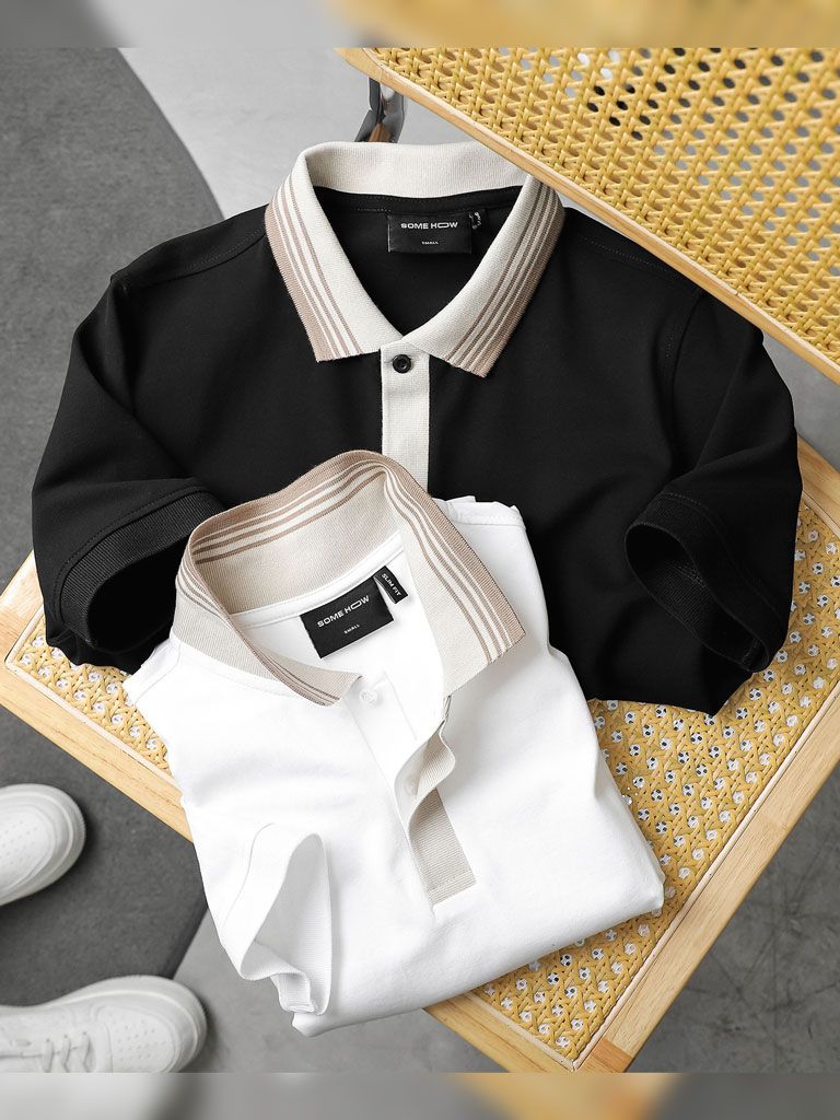 Áo Polo Hidden Beige Collarline