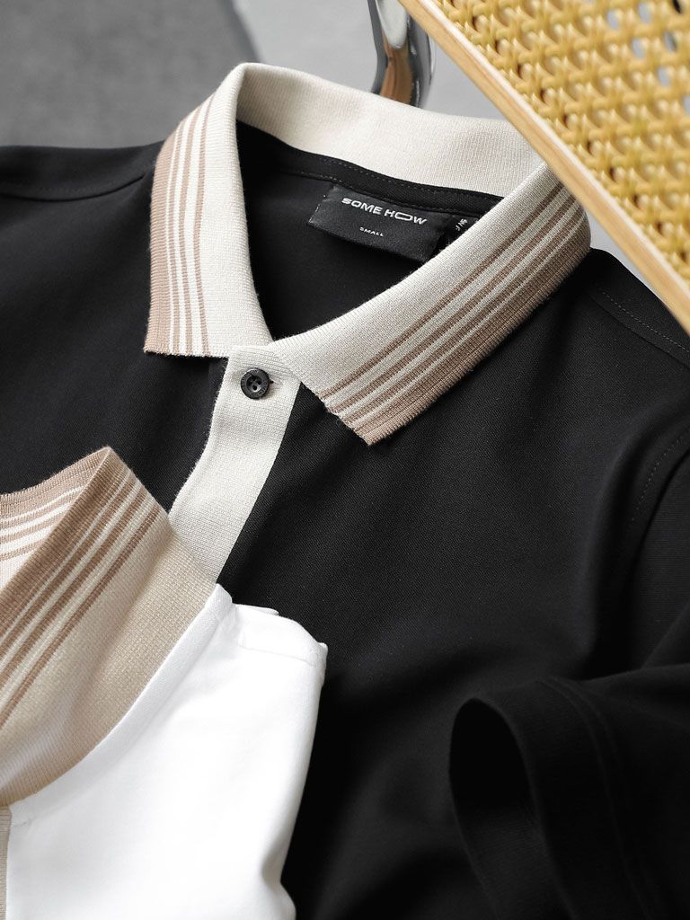 Áo Polo Hidden Beige Collarline