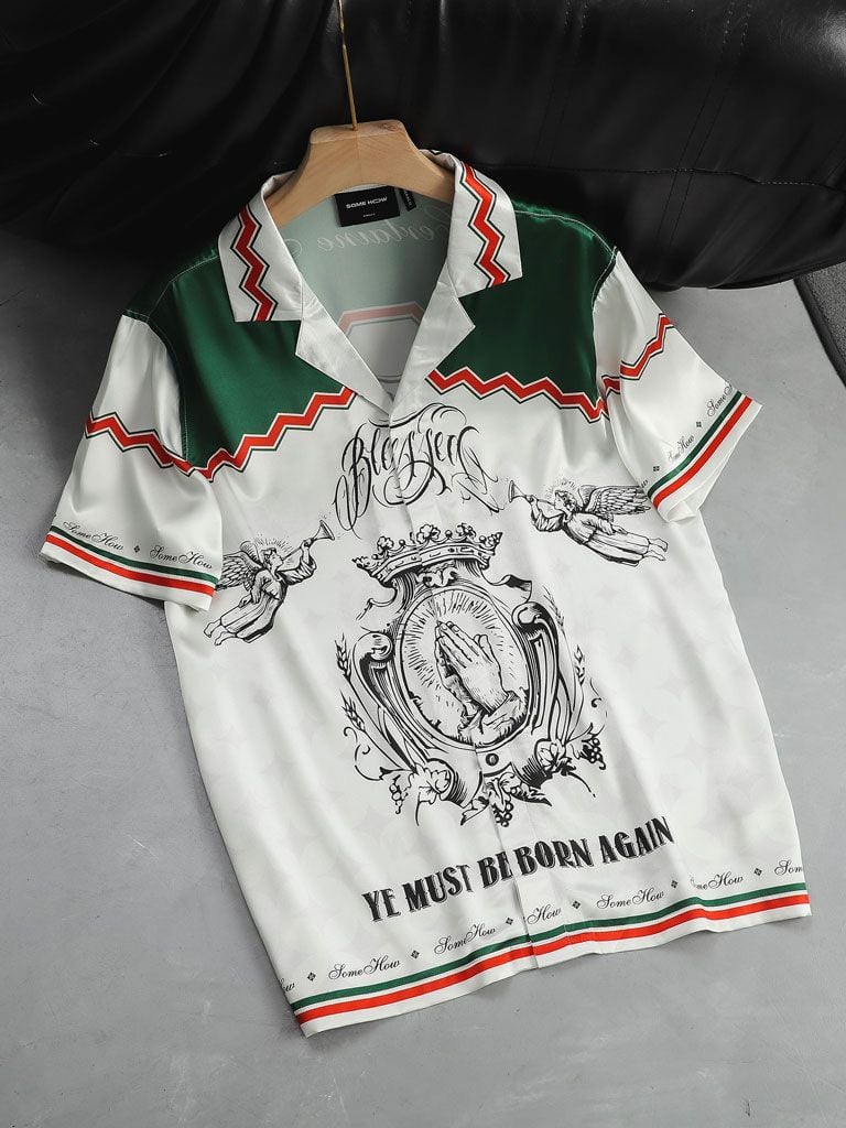  Áo Sơ Mi Cuban Green Shoulder Reborn 