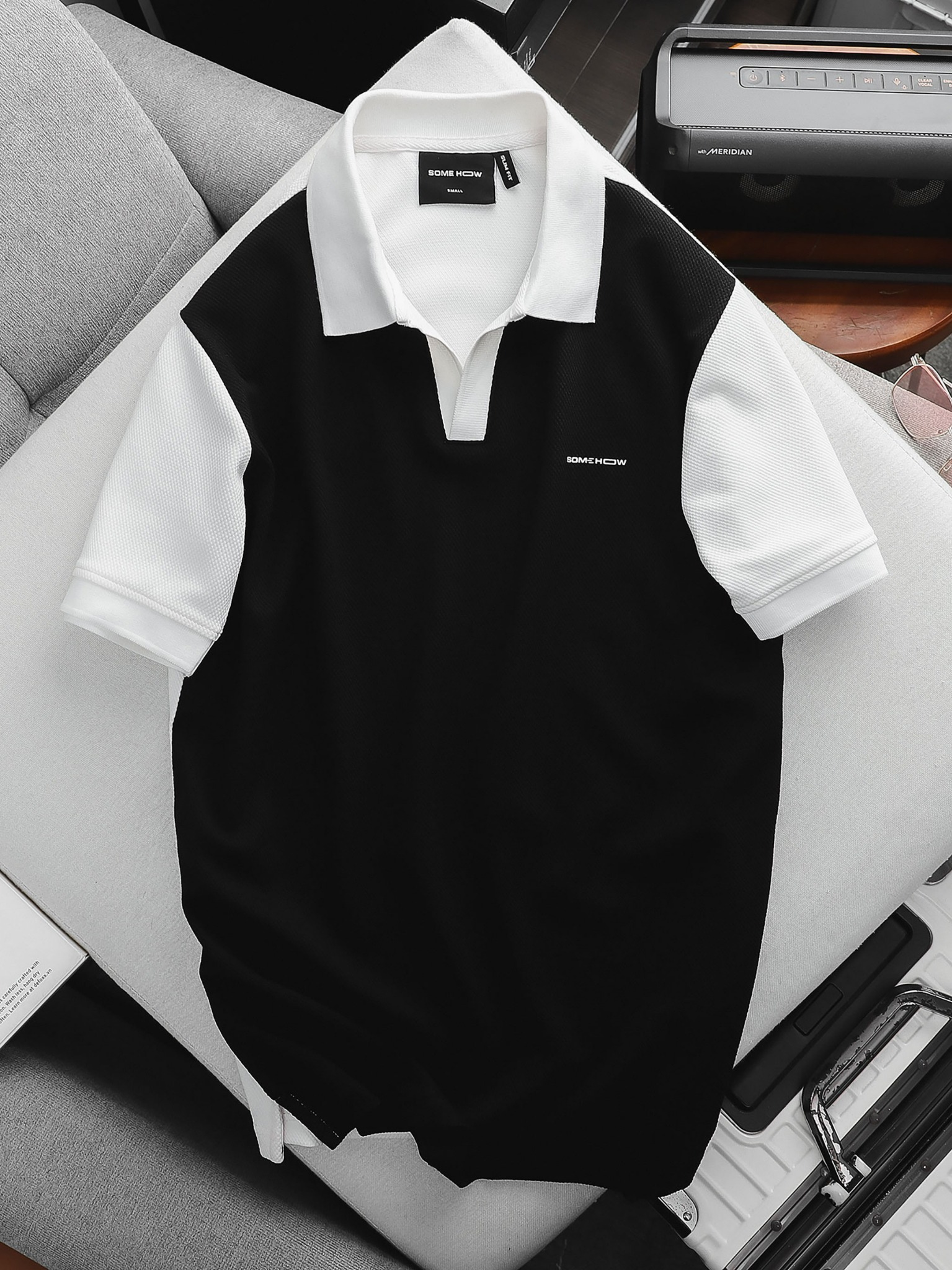 Set Polo Black White Short