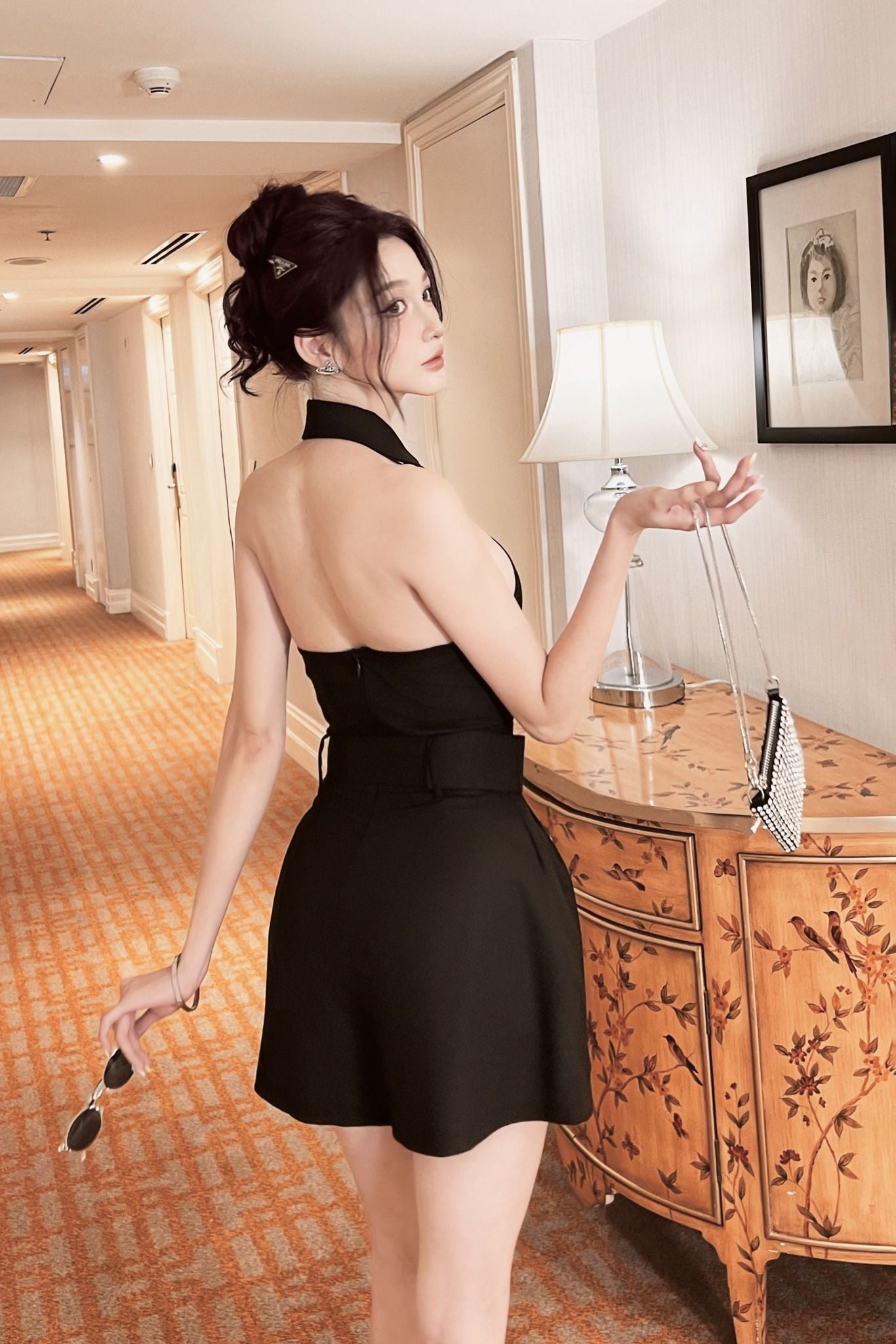 Jumpsuit Linen Sleeveless High Collar