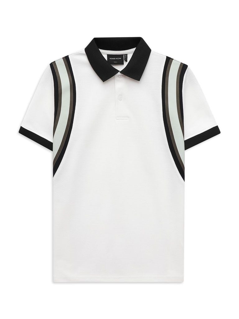 Áo Polo Black Shoulder Stripes