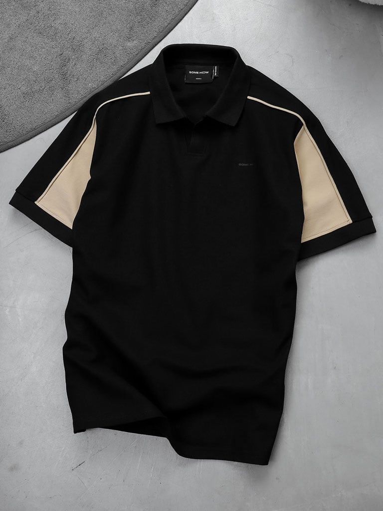 Áo Polo Black Creamy Laid