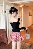 Đầm Ngắn OffShoul The Checked Skirt