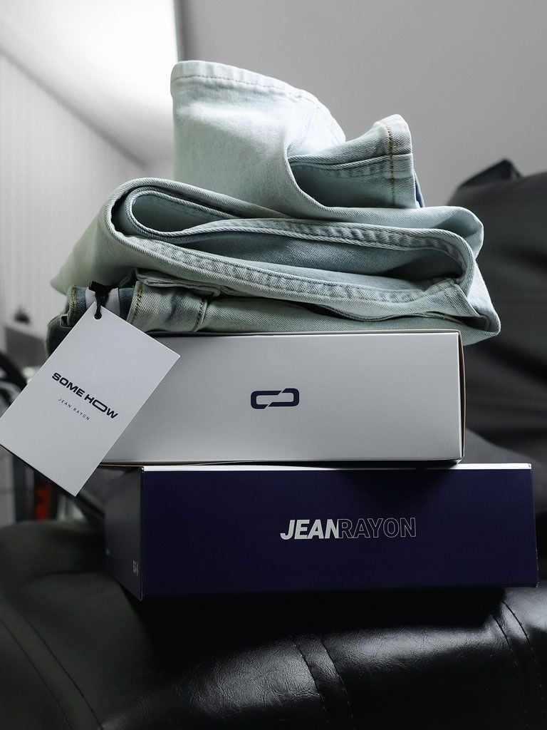 Quần Jean Rayon Slim Sat White Blue