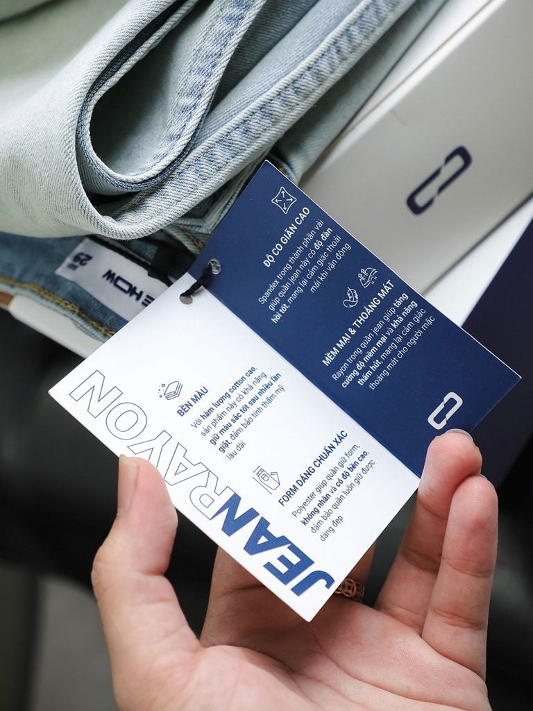 Quần Jean Rayon Slim Sat White Blue