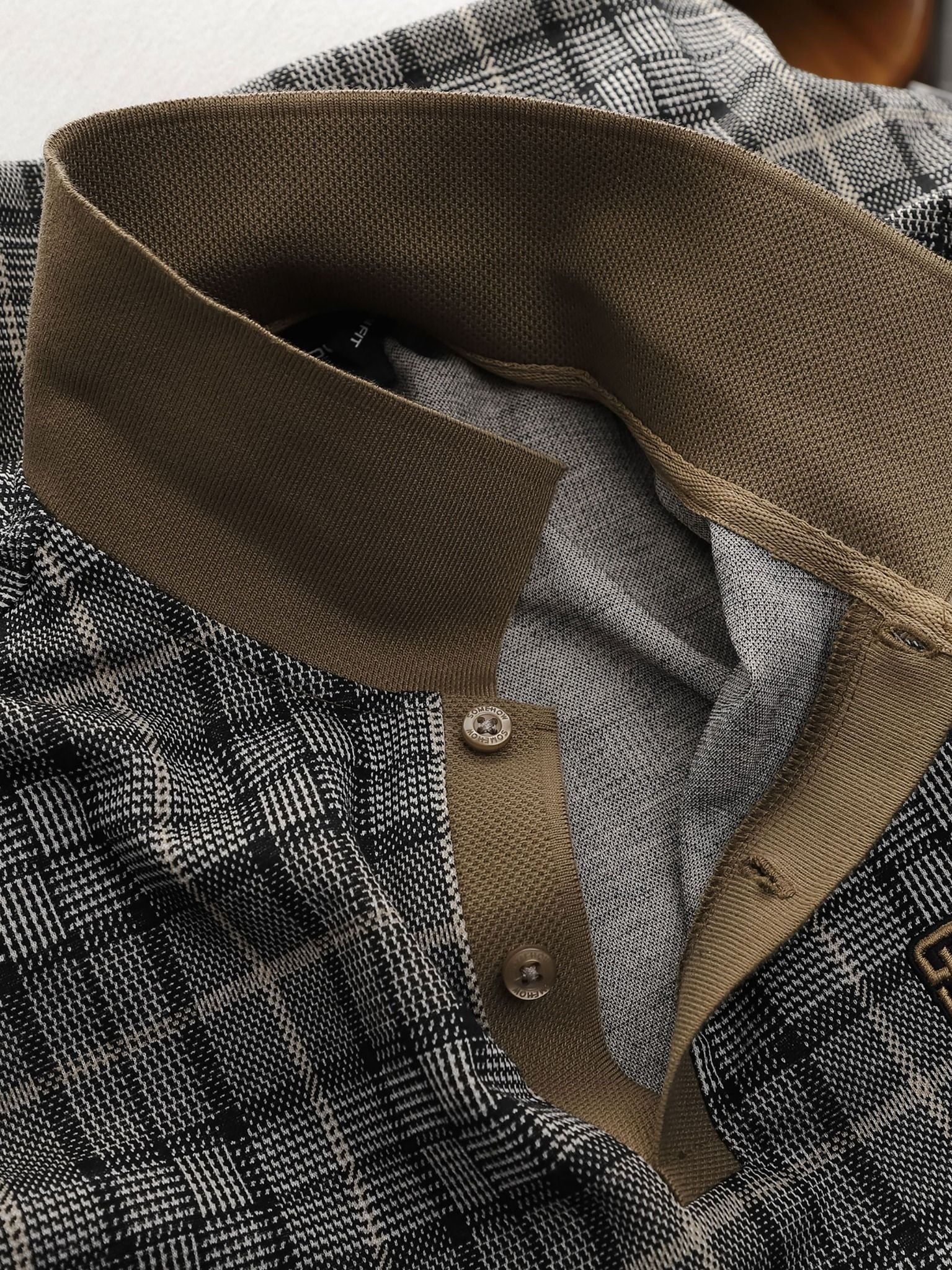 Áo Polo Glen Check Brown