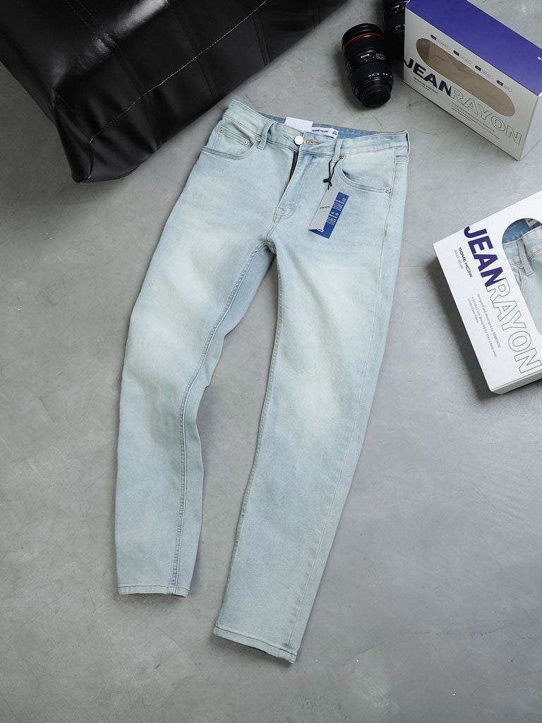 Quần Jean Rayon Slim Sat White Blue