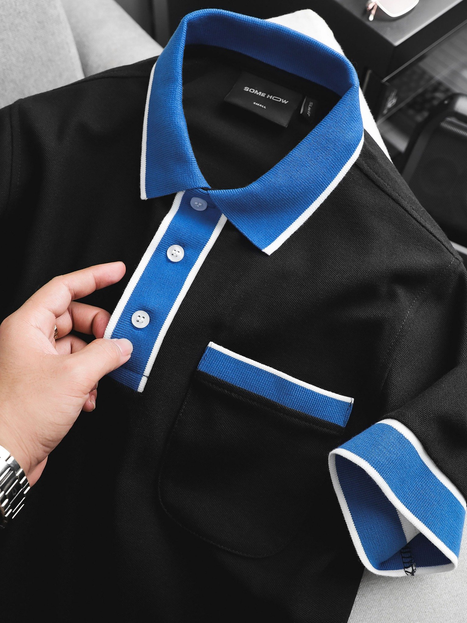 Áo Polo Blue Impress Placket