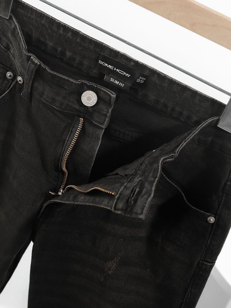 Quần Jean Slim Chainrip Tropical Black