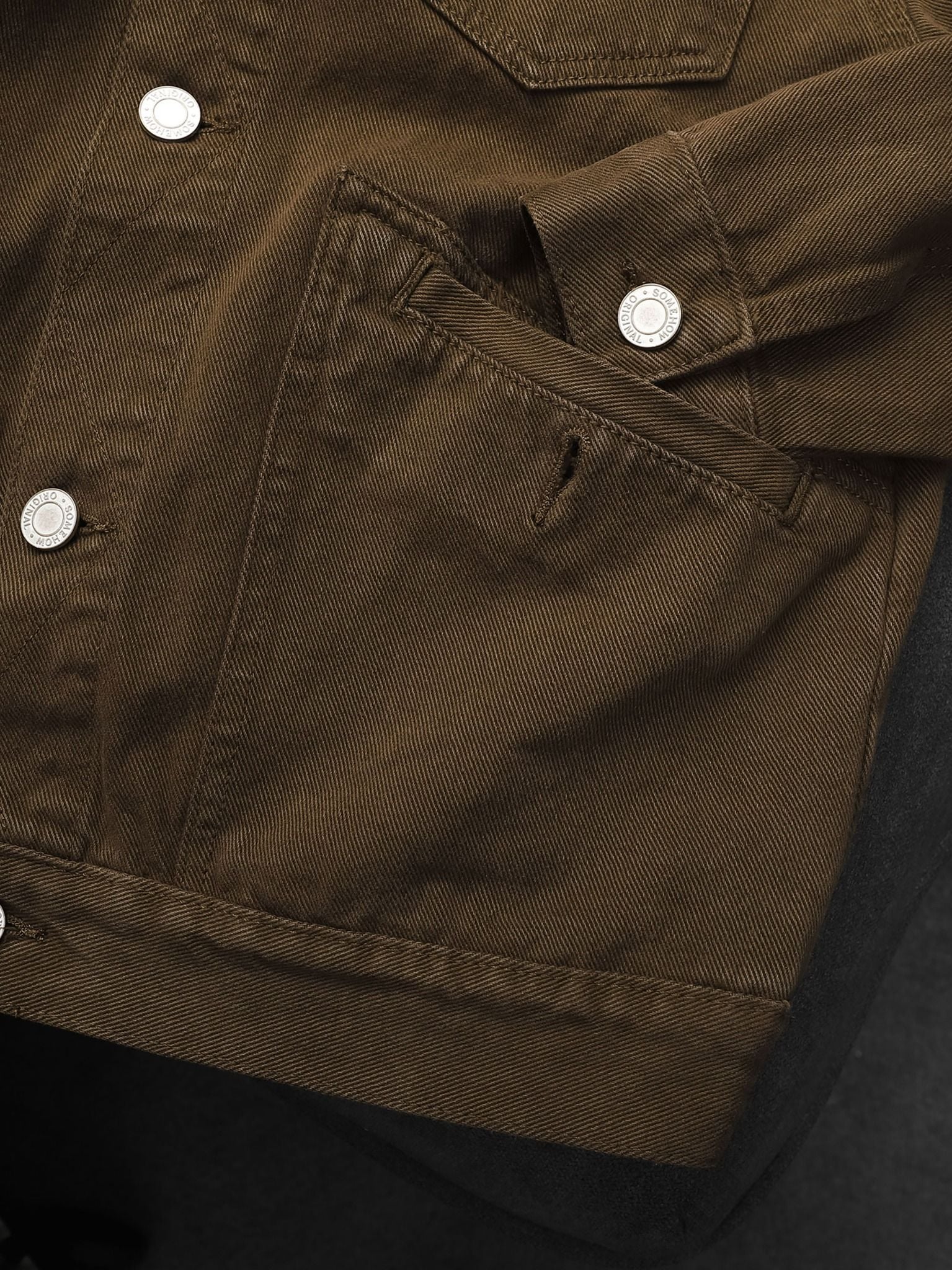 Áo Khoác Denim Trucker Black Brown